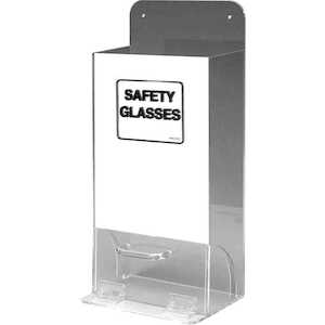Brady Deluxe Safety Glasses Dispenser, 18" H x 8" W x 4" D, Clear with Mirrored Panel