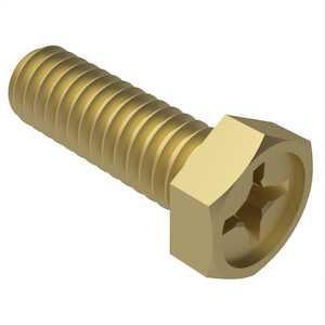 10-32 X 1" Long, Indented Hex Head Machine Screw, Phillips, Alloy Steel, Cadmium