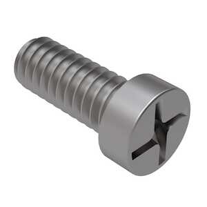 0-80 X 1/2" Long, Flat Fillister Head Machine Screw, Offset Cruciform, A286 Stainless Steel, Passivated, Fully Threaded, NAS1101E00-8