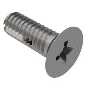 1/4-28 X 1" Long, Phillips, 100 Degree Flat Head Screw, A286 Stainless, Nylon Strip