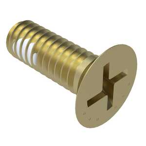 1/4-28 X 1/2" Long, Offset Cruciform, 100 Degree Flat Head Screw, Alloy Steel, Cadmium, Nylon Patch