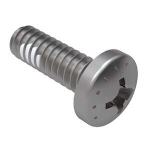 1/4-28 x 1" Long, Pan Head Machine Screw, Phillips, A286 Stainless Steel, Passivated w/ Nylon Locking Element, Type Optional