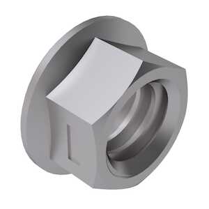 1/2" - 20 Hex Flanged Locknut, A286 Stainless Steel, Silver Plated