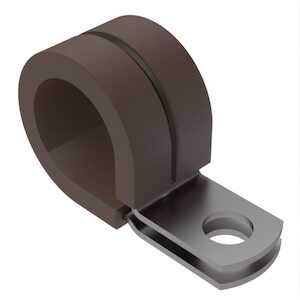 1" ID, Cushioned Cable Clamp, Stainless Steel, Passivated, Fabric Cushion, Without Wedge