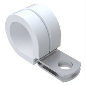 1" ID, Cushioned Cable Clamp, Aluminum Alloy, Plain, PTFE Cushion, Natural, Without Wedge