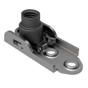 1/4"-28 A286 Stainless Steel, Self-Locking Floating One-Lug Nut Plate, Dimpled Rivet Hole, Passivated & Dry Film Lube