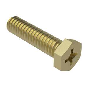 1/4"-28 X 1" Long, Hex Head Screw, Alloy Steel, Cadmium