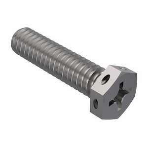10-32 x 1-1/16" Long, Hex Head Screw, Drilled Head, A286 Stainless Steel, Passivated