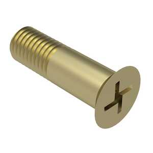 1/2"-20 X 1.173" Long, 100 Degree Flat Reduced Head Bolt, Offset Cruciform, Alloy Steel, Cadmium