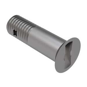 1/4"-28 X .487" Long, 100 Degree Flat Reduced Head Bolt, Dovetail Slotted, Drilled Shank, A286 Stainless Steel, Passivated