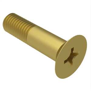 1/2"-20 X 1" Long, Phillips 100 Degree Flat Head, Steel Sheer Screw, Cadmium.