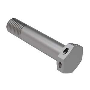 1-1/4"-12 X 1/16" Grip Length A286 Stainless Steel Hex Head Bolt, Drilled Head, Passivated