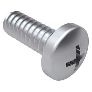 1/4"-28 x 1" Long, Ribbed Cruciform Recess, Pan Head Machine Screw, A286 Stainless, Aluminum