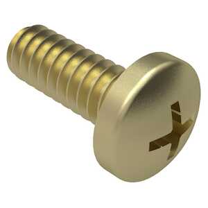 1/4"-28 x 1" Long, Ribbed Cruciform Recess, Pan Head Machine Screw, A286 Stainless, Cadmium