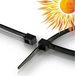 ACT Cable Ties, 120 lb, 14" L, Nylon 12, UV Black, 100/Pack