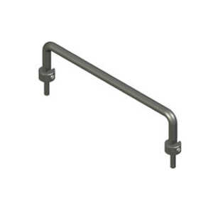 Southco Handle, 128mm (5.04") Hole Centers, Threadstud & Nut, 8-32 Thread, Aluminum Alloy, Anodized, Black