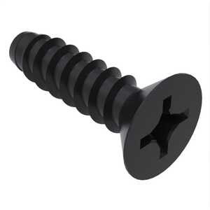 #0 X 1/4" Long, Flat 82° Head, Type B Tapping Screw, Phillips, Steel, Black Oxide. Specification - ASME B18.6.3