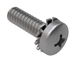 1/4" - 20 X 1/2" L, Phillips, Pan Head SEMS Machine Screw, External Tooth Lock Washer, 316 Stainless Steel, Passivated. Specification - ASME B18.13