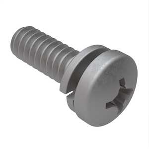 10-32 X 1/2" L, Phillips, Pan Head, SEMS Machine Screw, Split Lock Washer, Steel. Specification - ASME B18.13