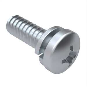1/4"-20 X 1/2" L, Phillips, Pan Head, SEMS Machine Screw, Split Lock Washer, Steel, Zinc Clear Trivalent. Specification - ASME B18.13