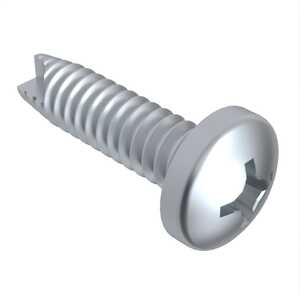 #12 X 1/2" Long, Pan Head, Type 23 Thread Cutting Screw, Phillips, Steel, Zinc Clear Trivalent 48Hr. Specification - ASME B18.6.3