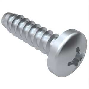 #1 X 3/16" Long, Pan Head, Type B Tapping Screw, Phillips, Steel, Zinc Clear Trivalent. Specification - ASME B18.6.3