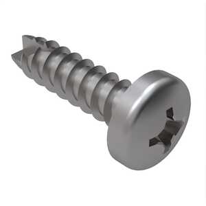 #0 X 1/4" Long, Pan Head, Type BT Thread Cutting Screw, Phillips, Stainless Steel. Specification - ASME B18.6.3