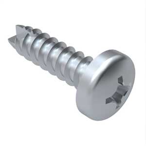 #0 X 1/4" Long, Pan Head, Type BT Thread Cutting Screw, Phillips, Steel, Zinc Clear Trivalent. Specification - ASME B18.6.3