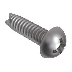 #10 X 1/2" Long, Round Head, Type 23 Thread Cutting Screw, Phillips, 410 Stainless Steel. Specification - ASME B18.6.3