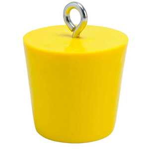 Brady Drain Plug, 4" Diameter, Yellow, Vinyl