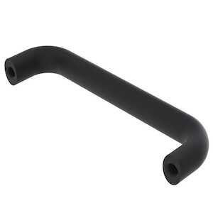 17mm x 26mm, M8 Oval Thread 35 Deg Offset Handle, 128mm L x 54mm H, Aluminum Powder Coated Black