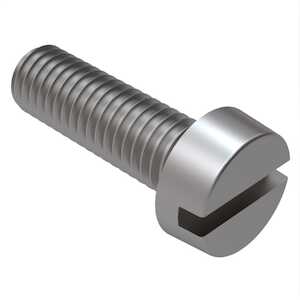 M1 X 10mm Long, Slotted, Cheese Head Machine Screw, Stainless Steel. Specification - DIN84A