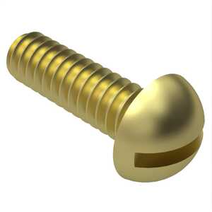 0-80 X 1" Long, Slotted Round Head Machine Screw, Brass. Specification - ASME B18.6.3