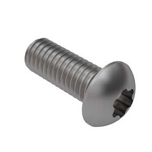 Stanley 0-80 X 1/8" L Button Head Socket Screw, Stainless Steel, Torx Plus Drive
