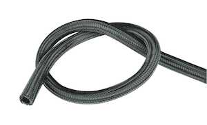 Heyco Braided Sleeving, .25" Bundle Diameter, Flame Retardent Polyester, Black