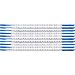 Brady ClipSleeve 0 to 9 Wire Markers, 10 Wands/Pack, 18 AWG, Maximum Wire Dia .087"
