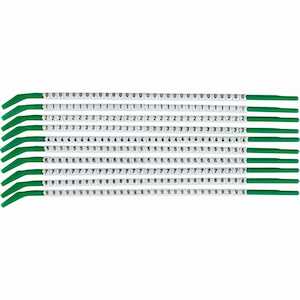 Brady ClipSleeve 0 to 9 Wire Markers, 10 Wands/Pack, 18 AWG, Maximum Wire Dia .11"