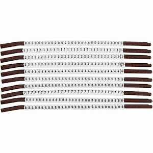 Brady ClipSleeve 0 to 9 Wire Markers, 10 Wands/Pack, 12 AWG