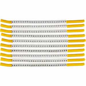 Brady ClipSleeve 0 to 9 Wire Markers, 10 Wands/Pack, 8 AWG