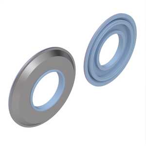 Zago #10 Sealing Washer, .190" ID, .500" OD, 316 Stainless Steel, 60 Durometer Silicone, Gray