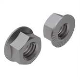 1/2" - 13 Serrated Flange Locknut, 3/4" W, 7/16" H, Stainless Steel