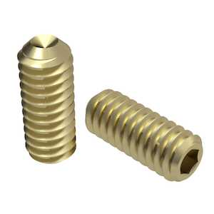 1/2"-20 X 3/8" L, Cup Point, Headless Socket Set Screw, Hex Drive, Alloy Steel, Cadmium.