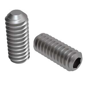 0-80 Hex Socket Set Screw, Flat Point, 1/16" L, Stainless Steel, Passivated