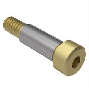 1" X 1" L Socket Shoulder Screw, Alloy Steel, Zinc Yellow.
