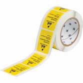 Brady ATTENTION CONTENTS STATIC SENSITIVE HANDLING Labels, 2.5" H x 1.812" W, Black on Yellow