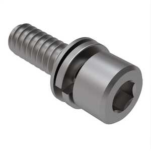 0-80 X 1/4" L, Hex Socket Cap SEMS Machine Screw, Flat & Split Lock Washers, 304 Stainless Steel, Passivated, Flat Washer O.D. .100"