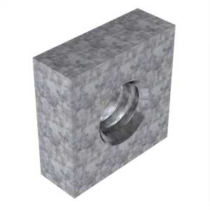 1/2" - 13 Square Nut. 13/16" W X 7/16" H, Steel, Galvanized Hot Dip.