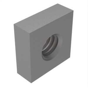 1" - 8 Square Nut. 7/8" W X 1-1/2" H, Steel, Plain.