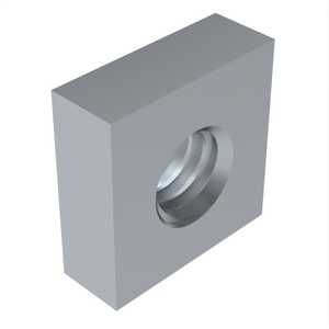 1/2" - 13 Square Nut. 13/16" W X 7/16" H, Steel, Zinc Clear Trivalent. Specification - ASME B18.2.2