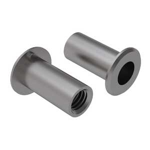 Flat Head Blind Rivet Nut, 1/2"-13 Thread Size, 5/8" Body Dia., .150 - .250" Grip Range, Keyed Open End, 430 Stainless Steel, Passivated